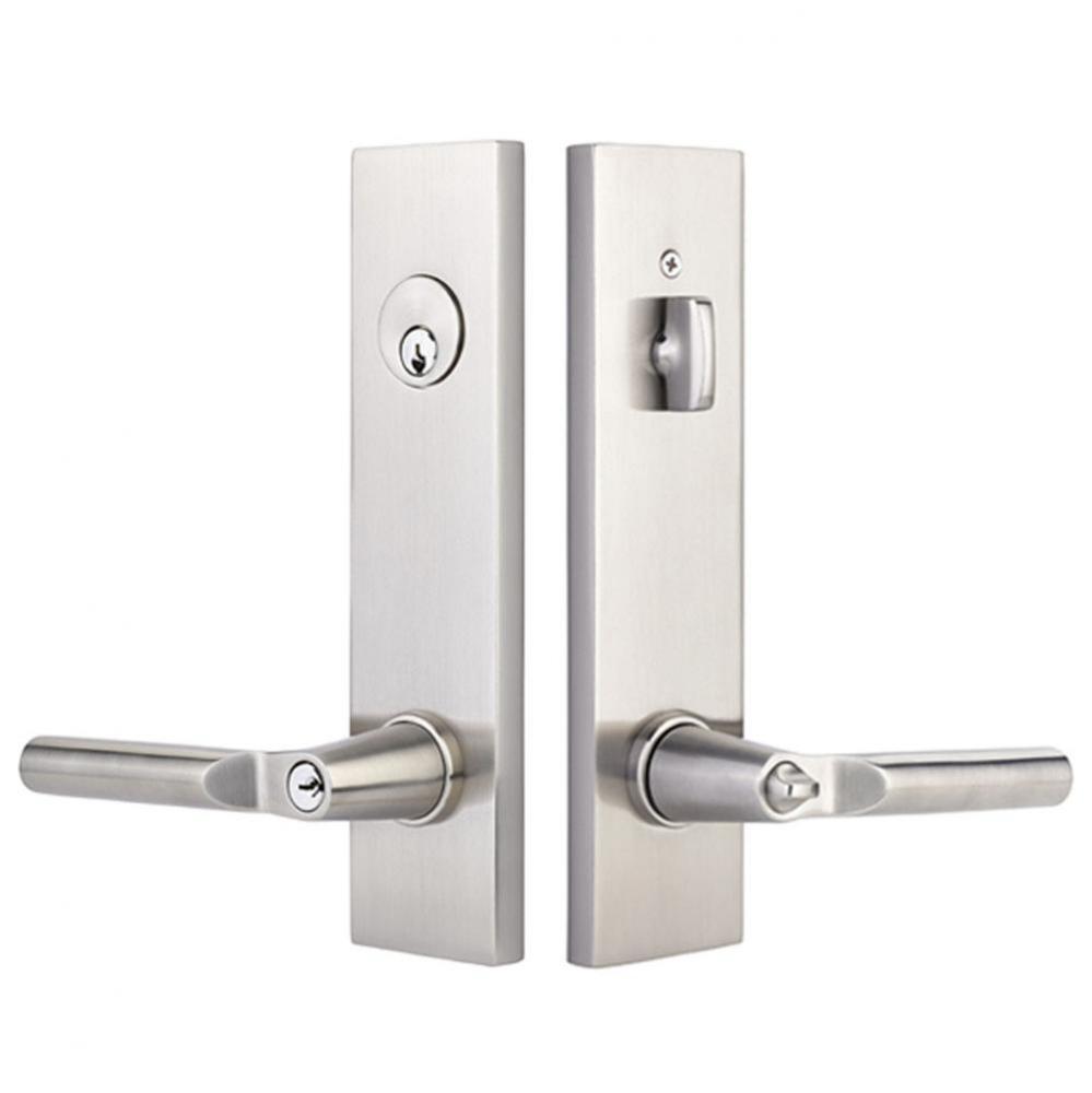 2-PT Lock Key in Knb/Lvr Sgl Cyl, Modern Rectangular Plate, Helios Lever, RH, US26