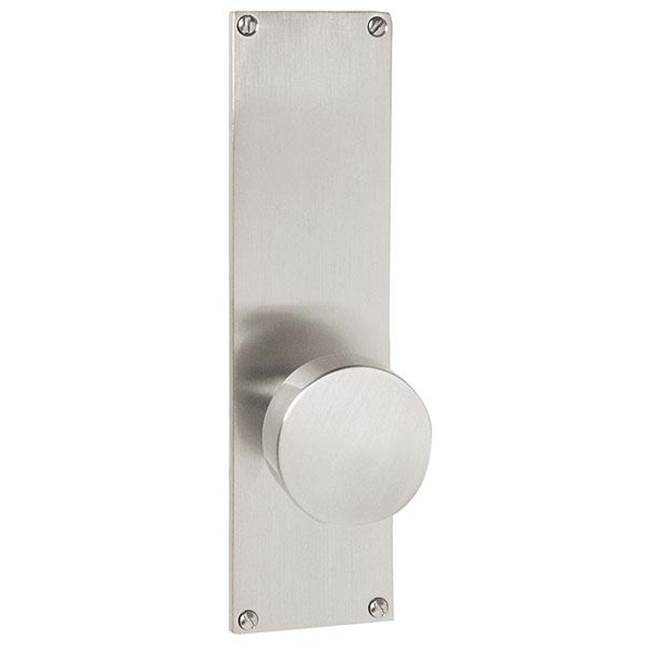 Dummy Pair, Sideplate Locksets Modern Non-Keyed 9&apos;&apos;, Modern Disc Crystal Knob, US10B