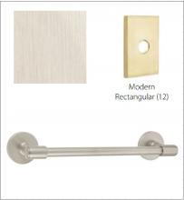 Emtek 2902612US15 - Transitional Brass Towel Bar, 18'', Modern Rect Rosette,