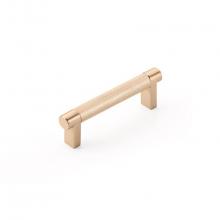 Emtek 84055.RECUS15.KNSCU - Select Cabinet Pull 6 in C-C, Rectangular Stem US15, Knurled Bar Satin Copper