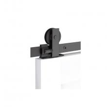 Emtek B120108.SP.FT.US19.DD - Barn Door, Modern Rectangular, Top Mount, 8'', Spoked Wheel, Flat Fastener, US19, Double