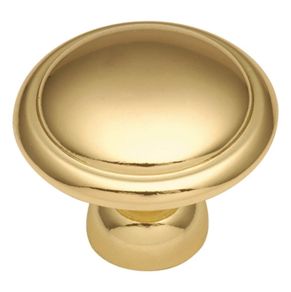 Conquest Collection Knob 1-3/8&apos;&apos; Diameter Polished Brass Finish