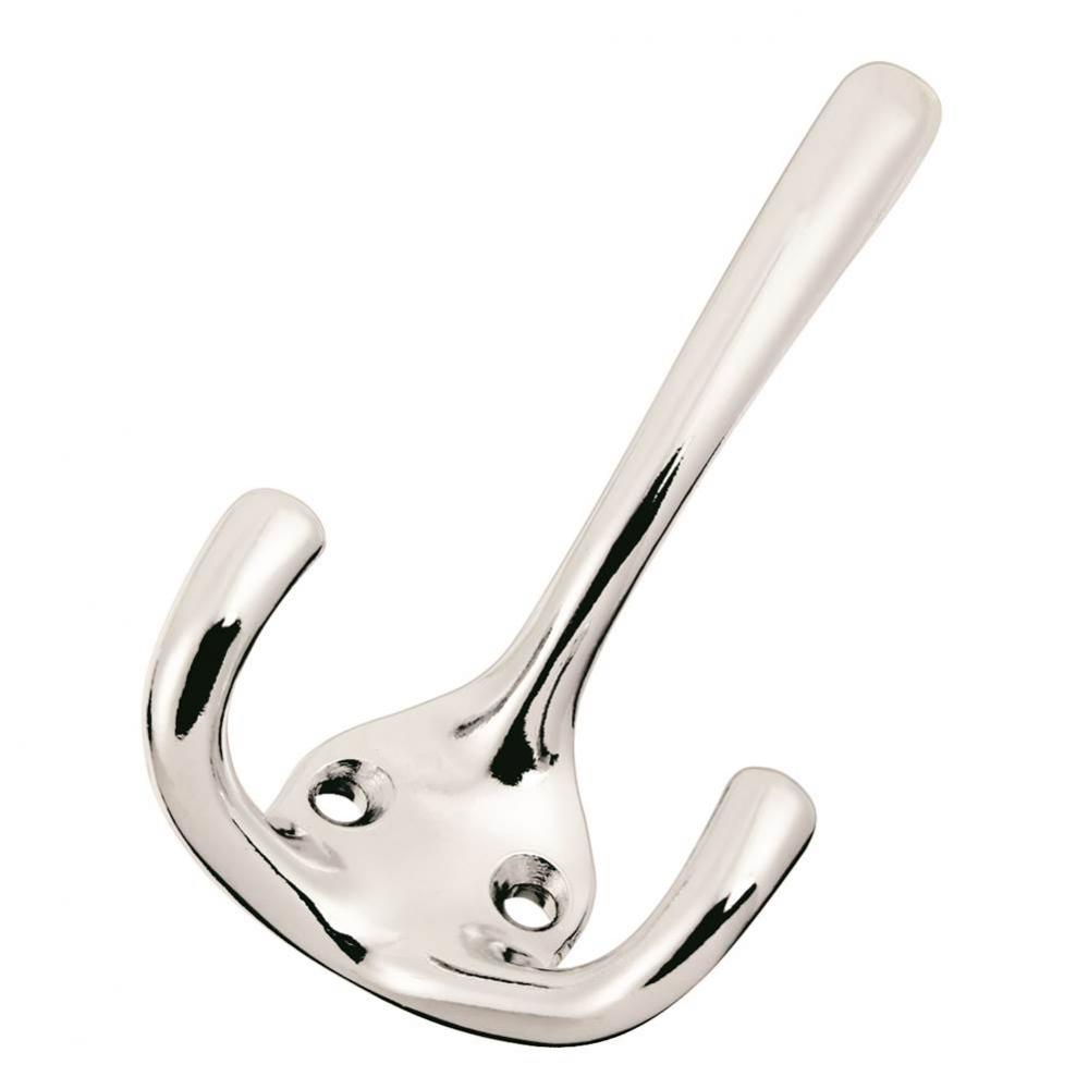 Hooks Collection Coat Hook Triple 5/8&apos;&apos; C/C Chrome Finish