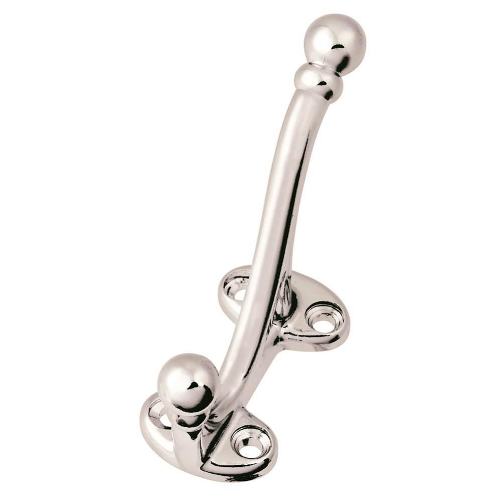 Hooks Collection Coat Hook Double 5/8&apos;&apos; C/C Chrome Finish