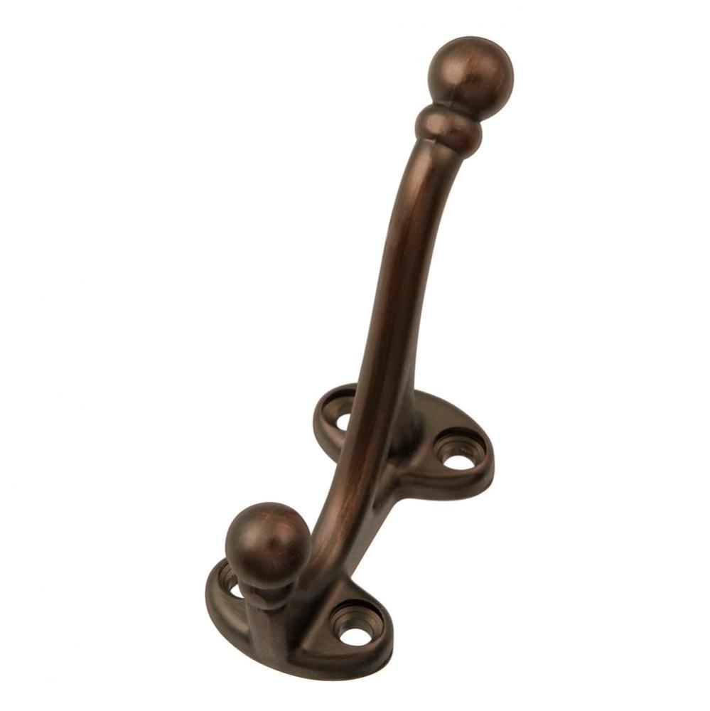 Refined Bronze Double Coat Hook