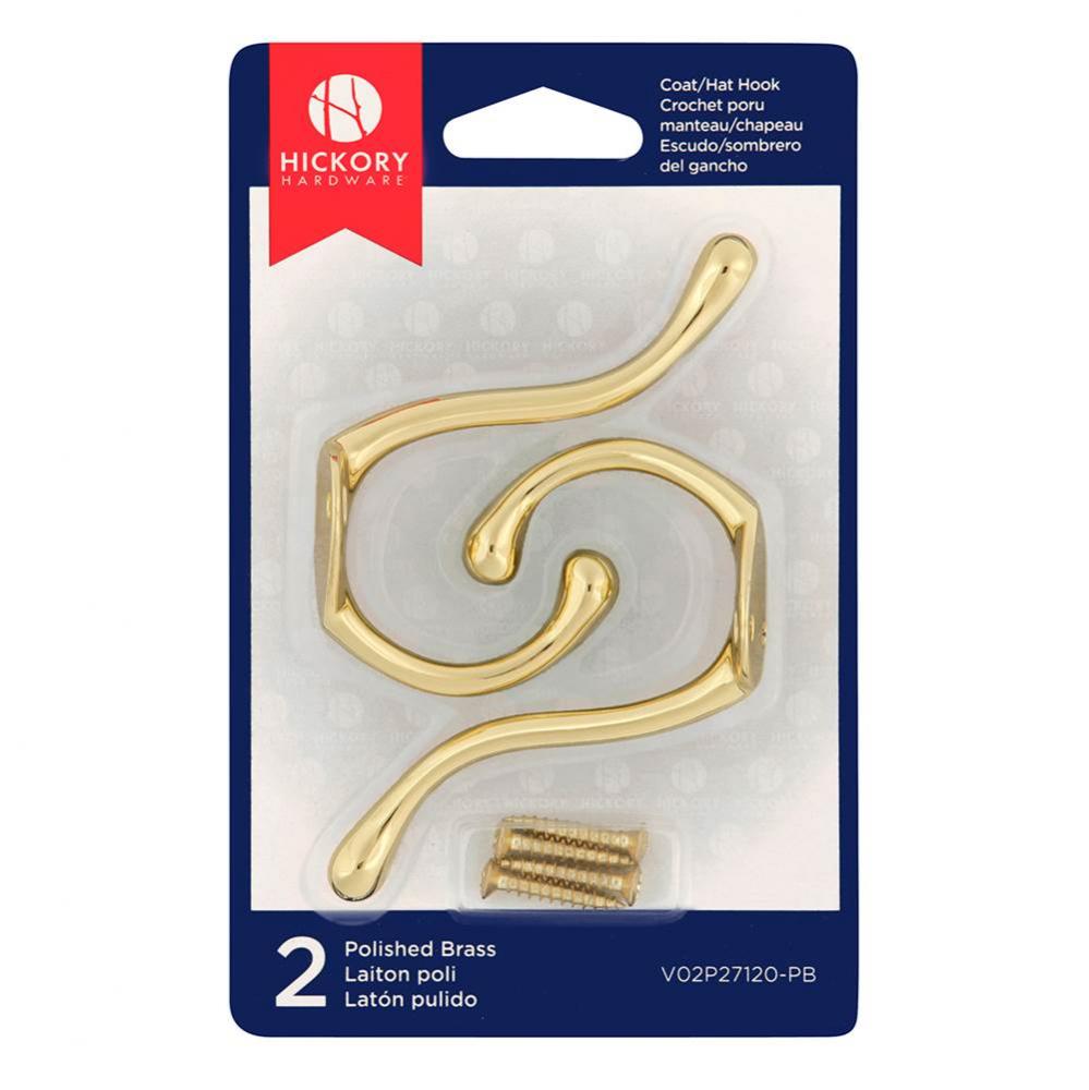 Coat Hook Double 5/8 Inch Center to Center (2 Pack)