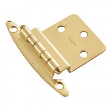 Hickory Hardware P140-3 - Surface Mount Collection Hinge Flush Polished Brass Finish (2 Pack)