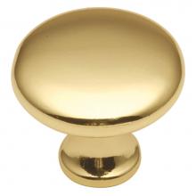 Hickory Hardware P14255-3 - Conquest Collection Knob 1-1/8'' Diameter Polished Brass Finish