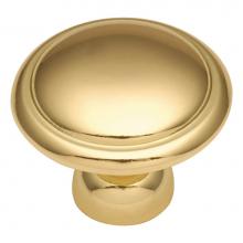 Hickory Hardware P14848-3 - Conquest Collection Knob 1-3/8'' Diameter Polished Brass Finish