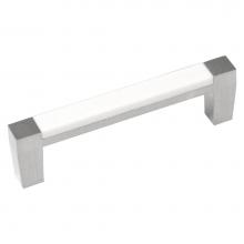 Hickory Hardware P3441-SNWM - Loft Collection Pull 3'' C/C Satin Nickel with White Matte Finish