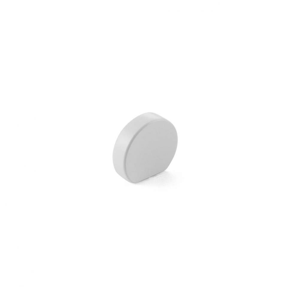 Knob, Modern Oval, Matte White, 1&apos;&apos; Width, 7/8&apos;&apos; cc