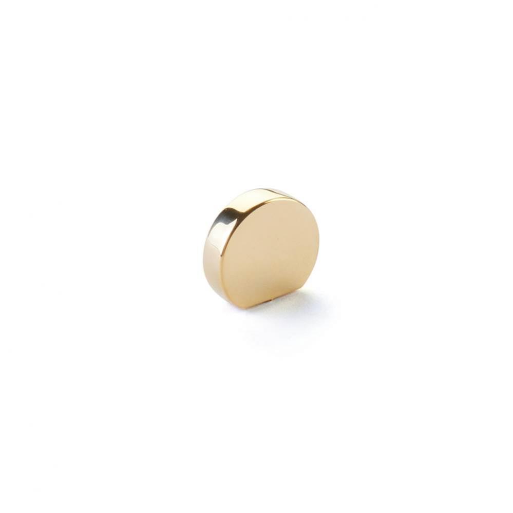 Knob, Modern Oval, Unlacquered Brass, 1&apos;&apos; Width, 7/8&apos;&apos; cc