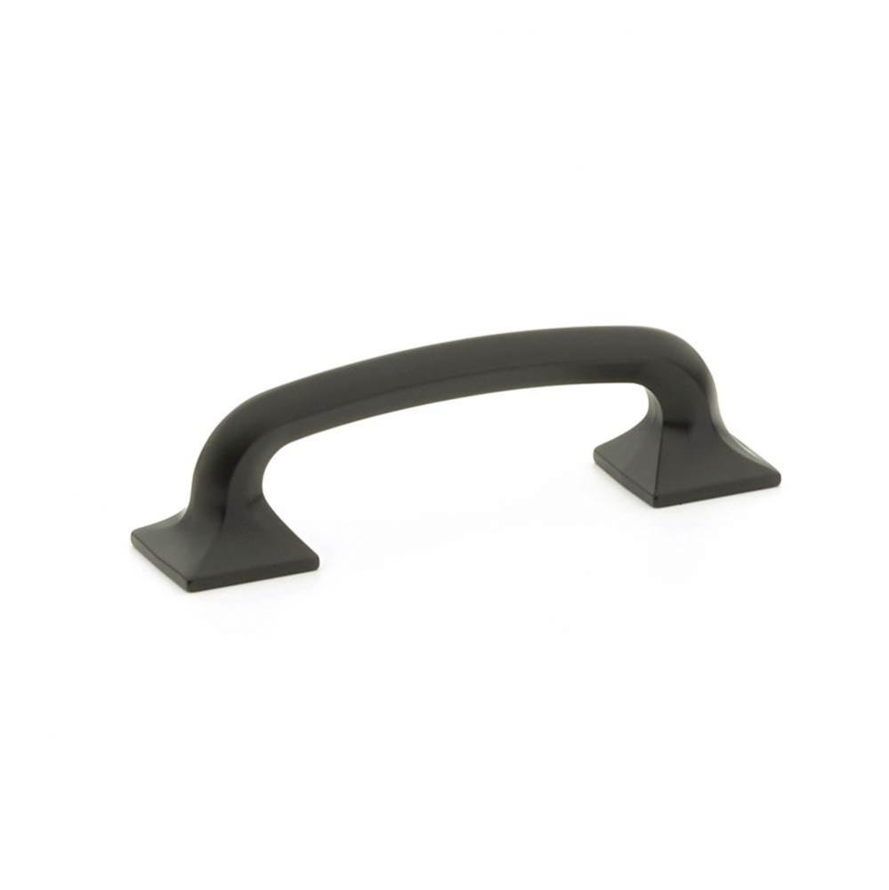 Pull, Square Bases, Matte Black, 3-1/2&apos;&apos; cc