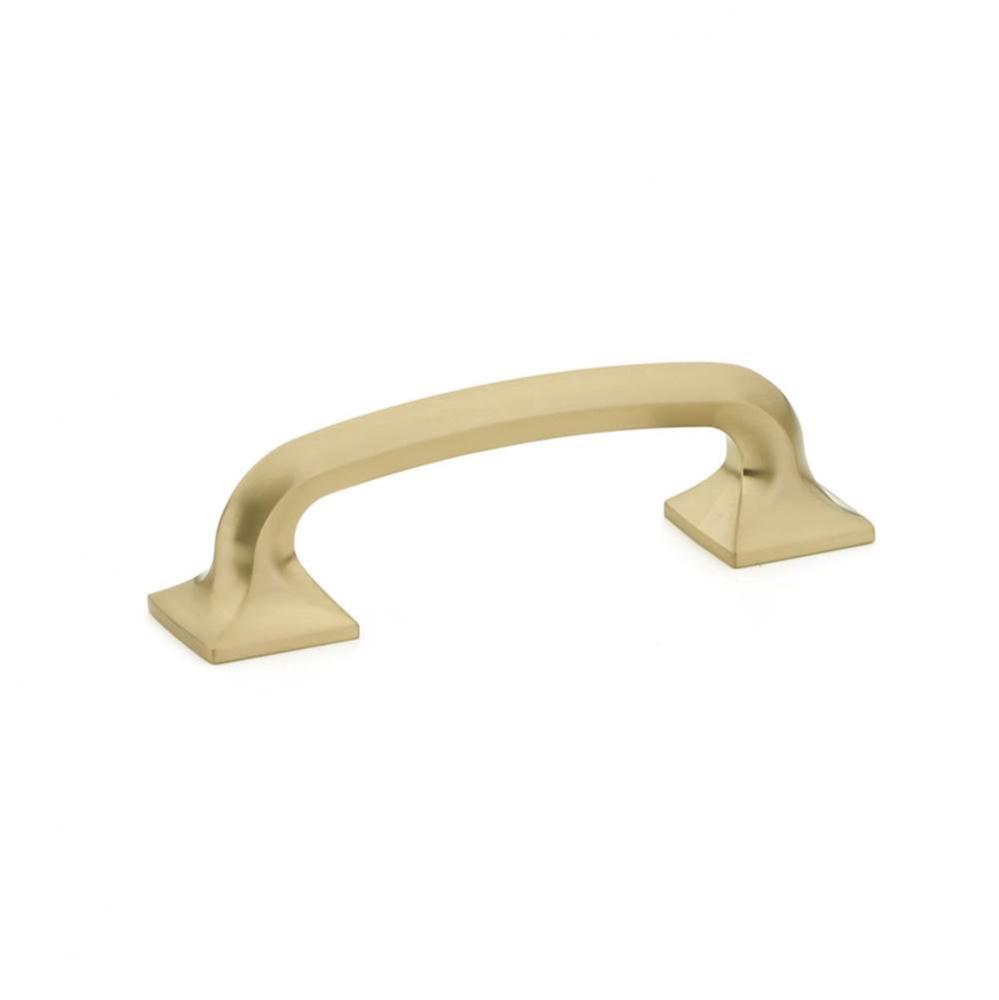 Pull, Square Bases, Signature Satin Brass, 3-1/2&apos;&apos; cc