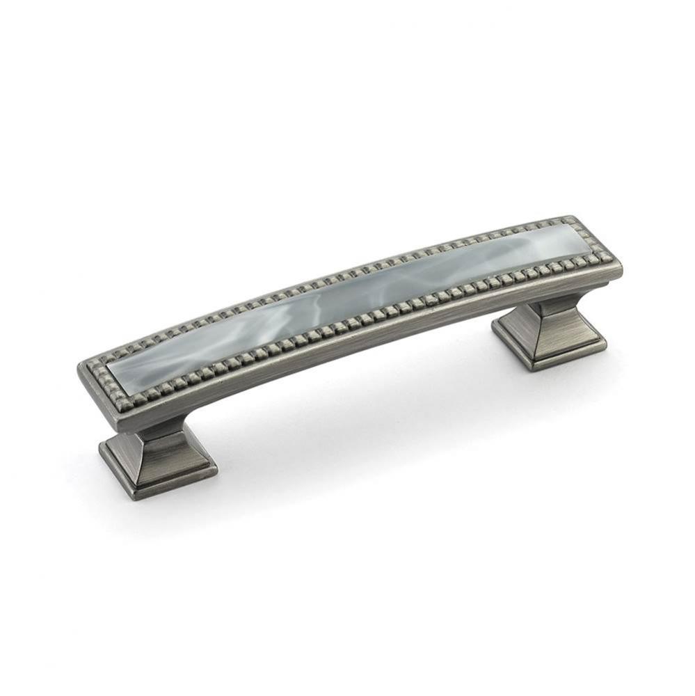 Pull, Antique Nickel, Greystone Glass, 4&apos;&apos; cc