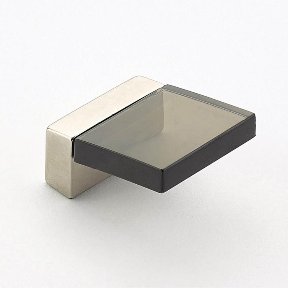 Positano, Finger Pull, Satin Nickel, Smoke, 1/2&apos;&apos; cc