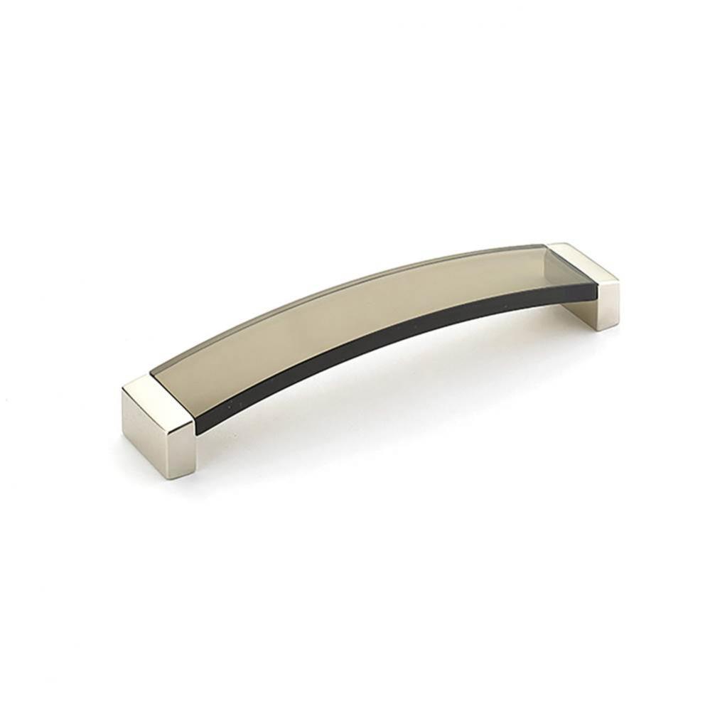 Positano, Arched Pull, Satin Nickel, Smoke, 6-5/16&apos;&apos; Cc