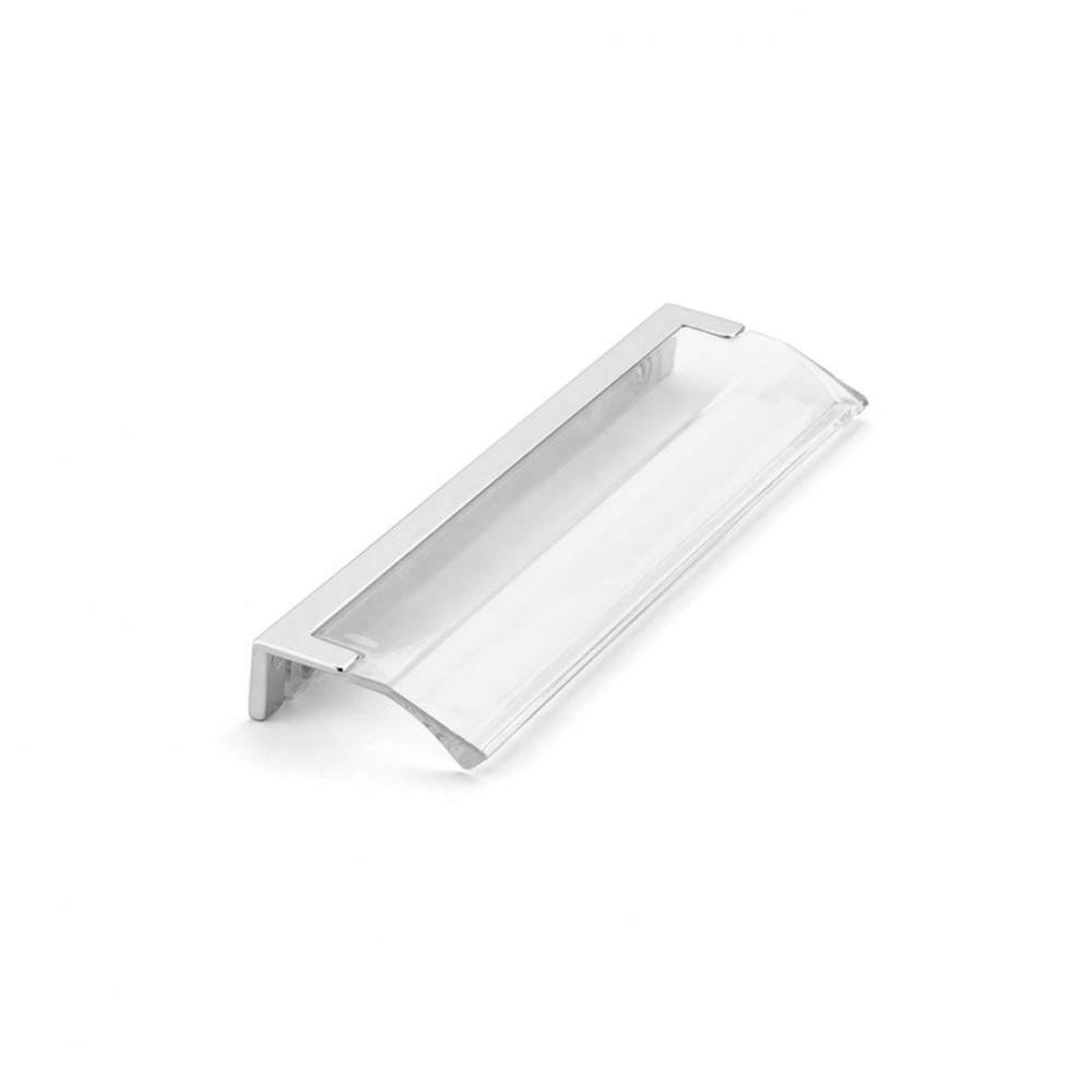 Positano, Edge Pull, Polished Chrome, Clear, 128 mm cc