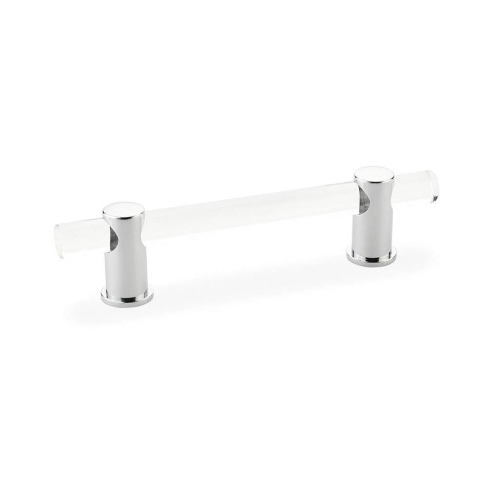Pull, Adjustable clear acrylic, Polished Chrome, 4&apos;&apos; cc