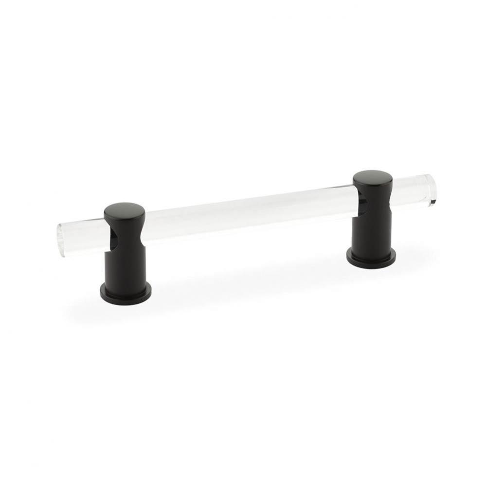 Pull, Adjustable clear acrylic, Matte Black, 4&apos;&apos; cc