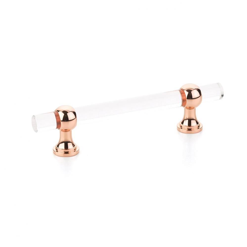 Pull, Adjustable Clear Acrylic, Polished Rose Gold, 4&apos;&apos; cc