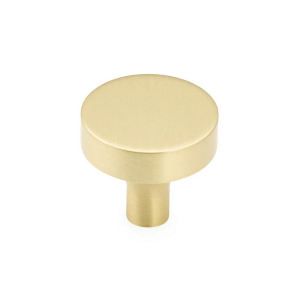 Round Knob, Satin Brass, 1-1/4&apos;&apos; dia