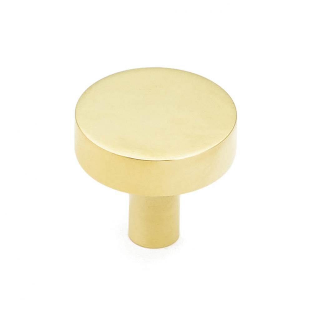 Round Knob, Unlacquered Brass, 1-1/4&apos;&apos; dia