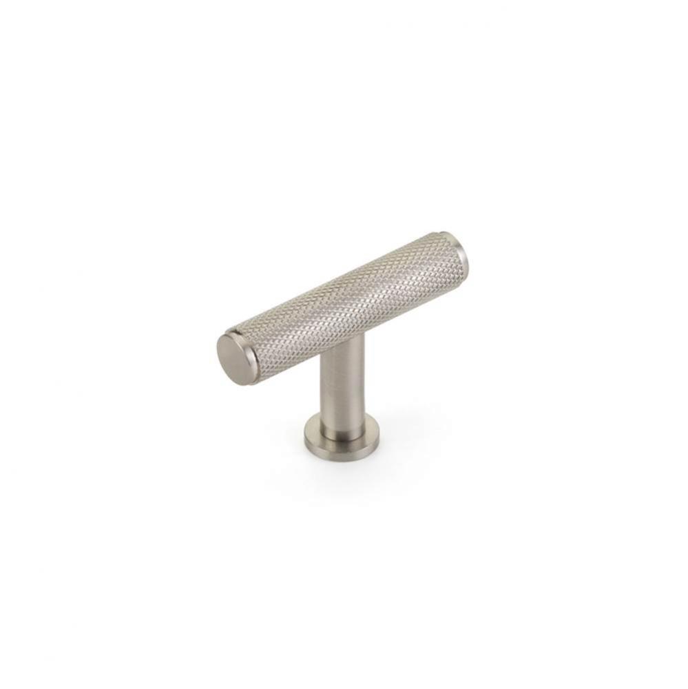 Pub House, T-Knob, Knurled, Brushed Nickel, 2&apos;&apos; cc