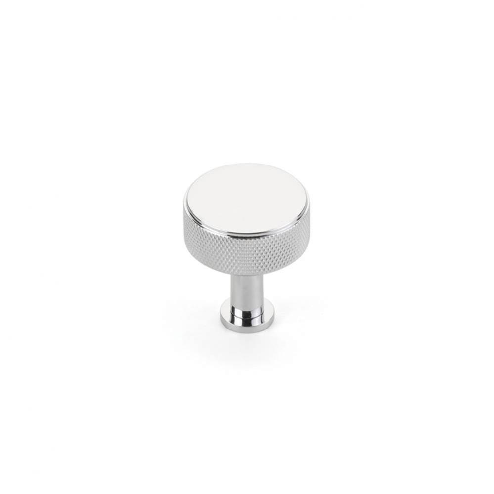 Pub House, Knob, Knurled, Polished Chrome, 1-1/4&apos;&apos; cc