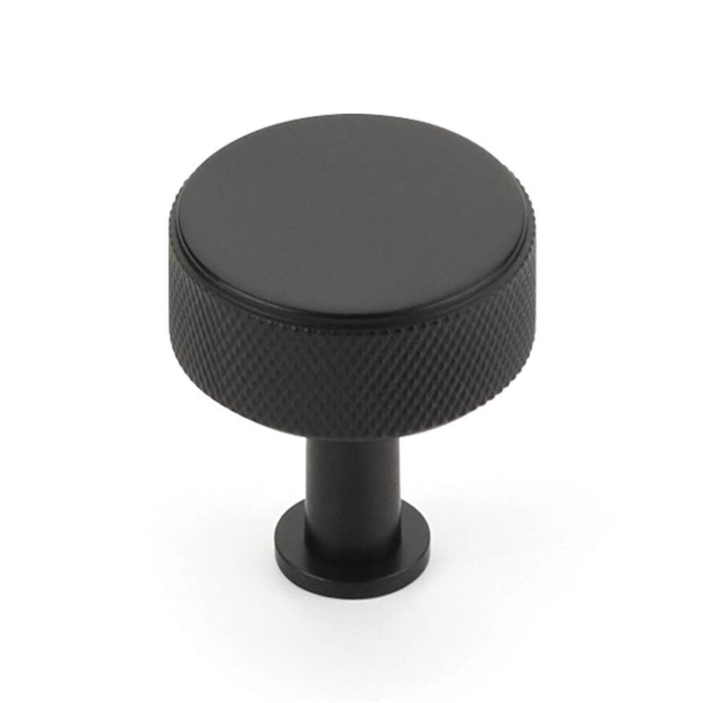 Pub House, Knob, Knurled, Matte Black, 1-1/4&apos;&apos; cc