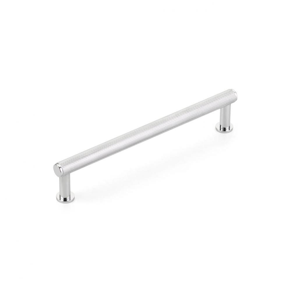 Pub House, Pull, Knurled, Polished Chrome, 6&apos;&apos; cc