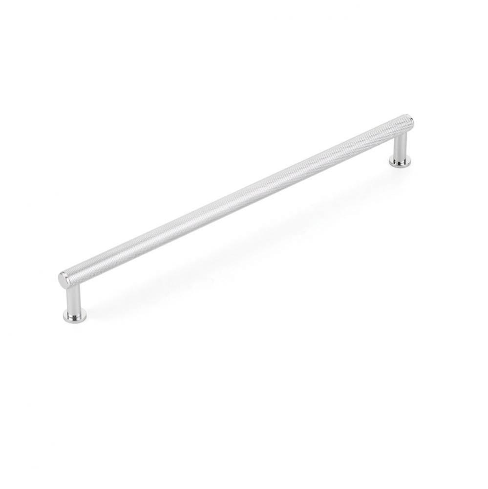 Pub House, Pull, Knurled, Polished Chrome, 10&apos;&apos; cc