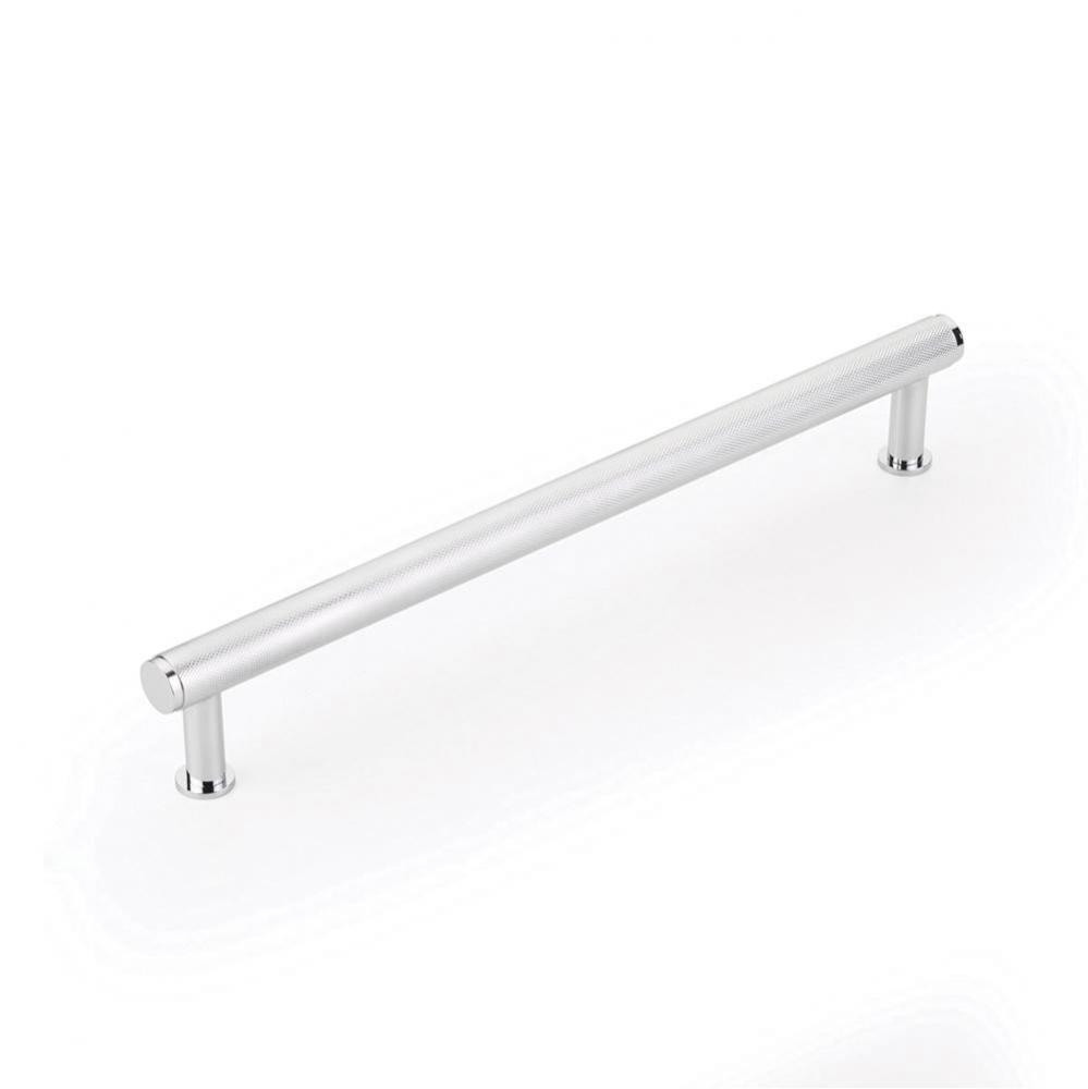 Pub House, Appliance Pull, Knurled, Polished Chrome, 12&apos;&apos; cc