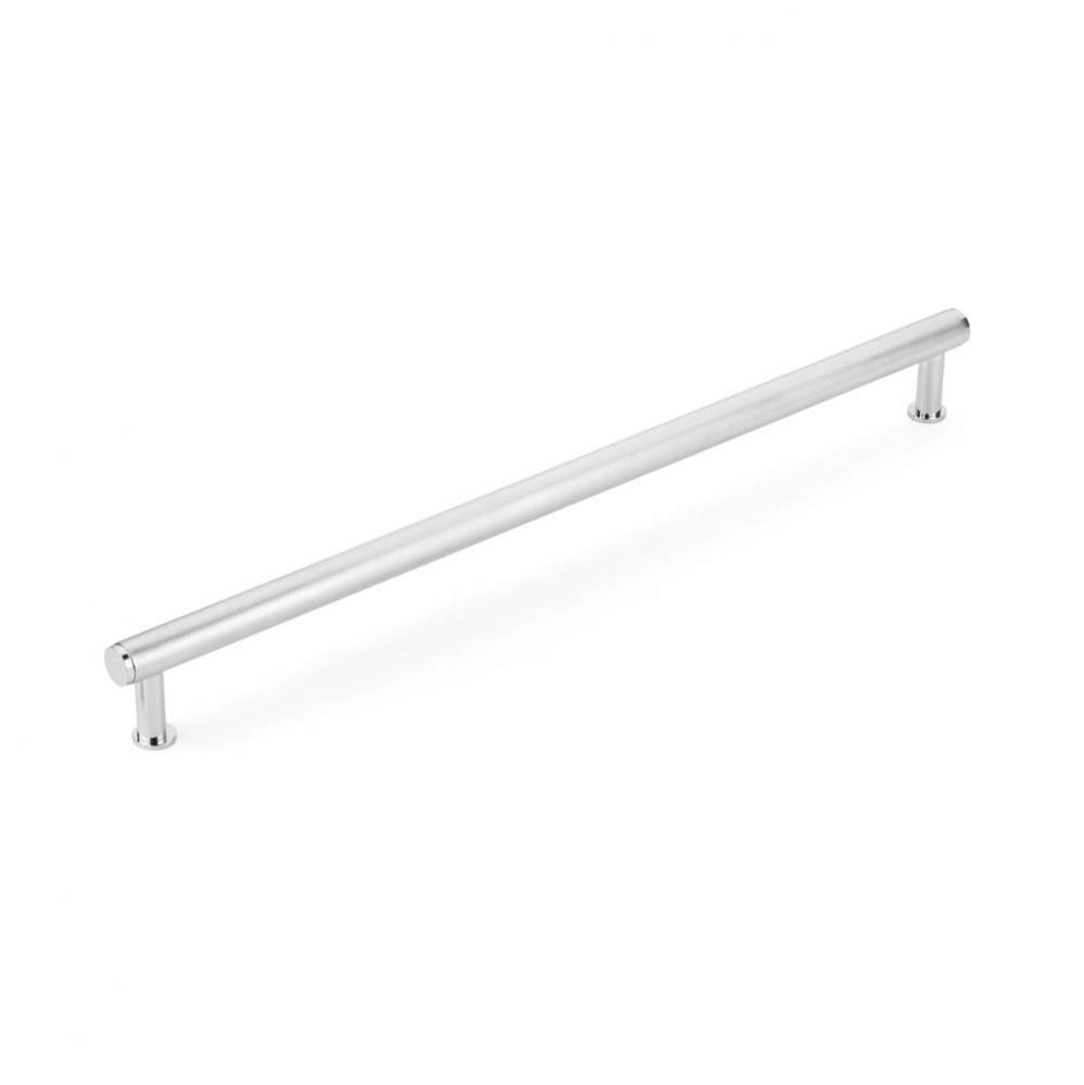 Pub House, Appliance Pull, Knurled, Polished Chrome, 18&apos;&apos; cc