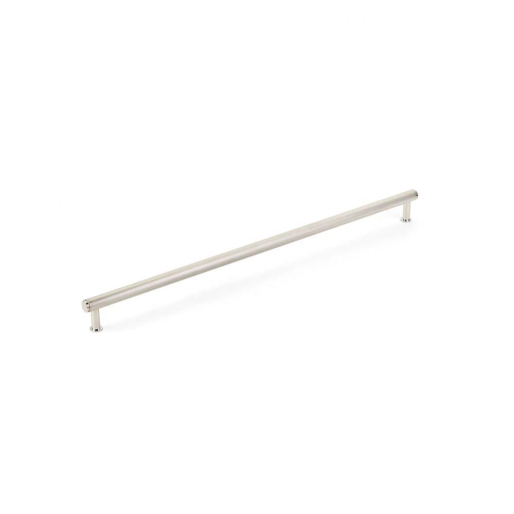 Pub House, Appliance Pull, Knurled, Polished Nickel, 24'' cc