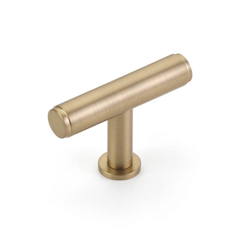 Pub House, T-Knob, Signature Satin Brass, 2&apos;&apos;