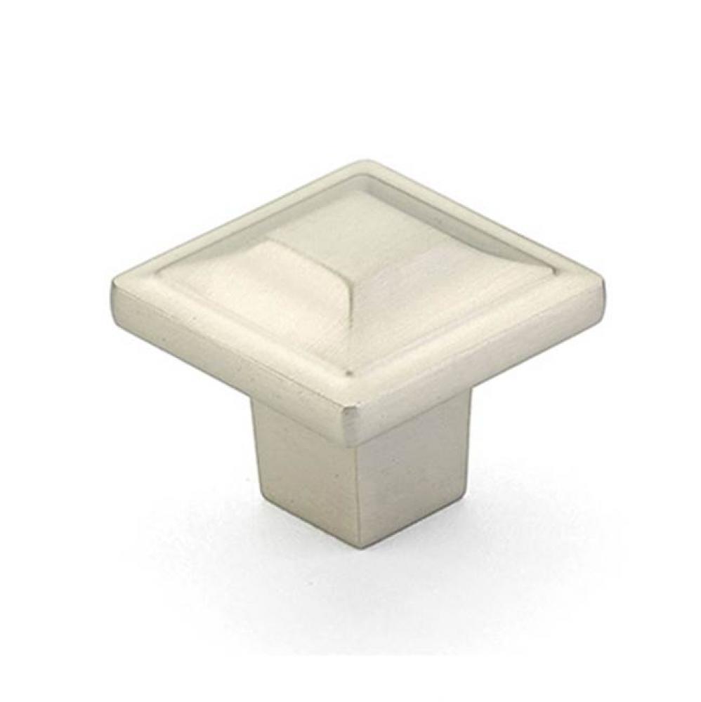 Knob, Square, Satin Nickel, 1-1/4&apos;&apos; dia