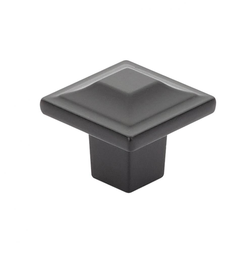 Knob, Square, Matte Black, 1-1/4&apos;&apos; dia