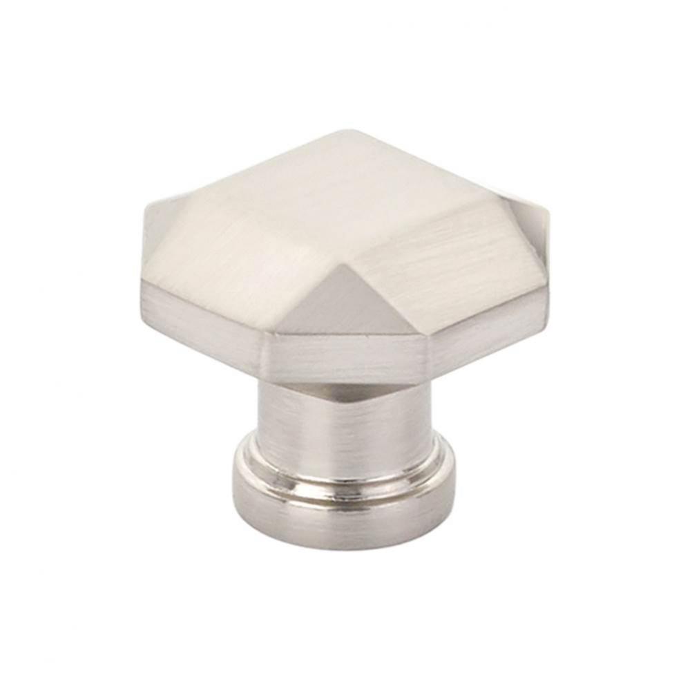 Knob, Faceted, Brushed Nickel, 1-1/4&apos;&apos; dia