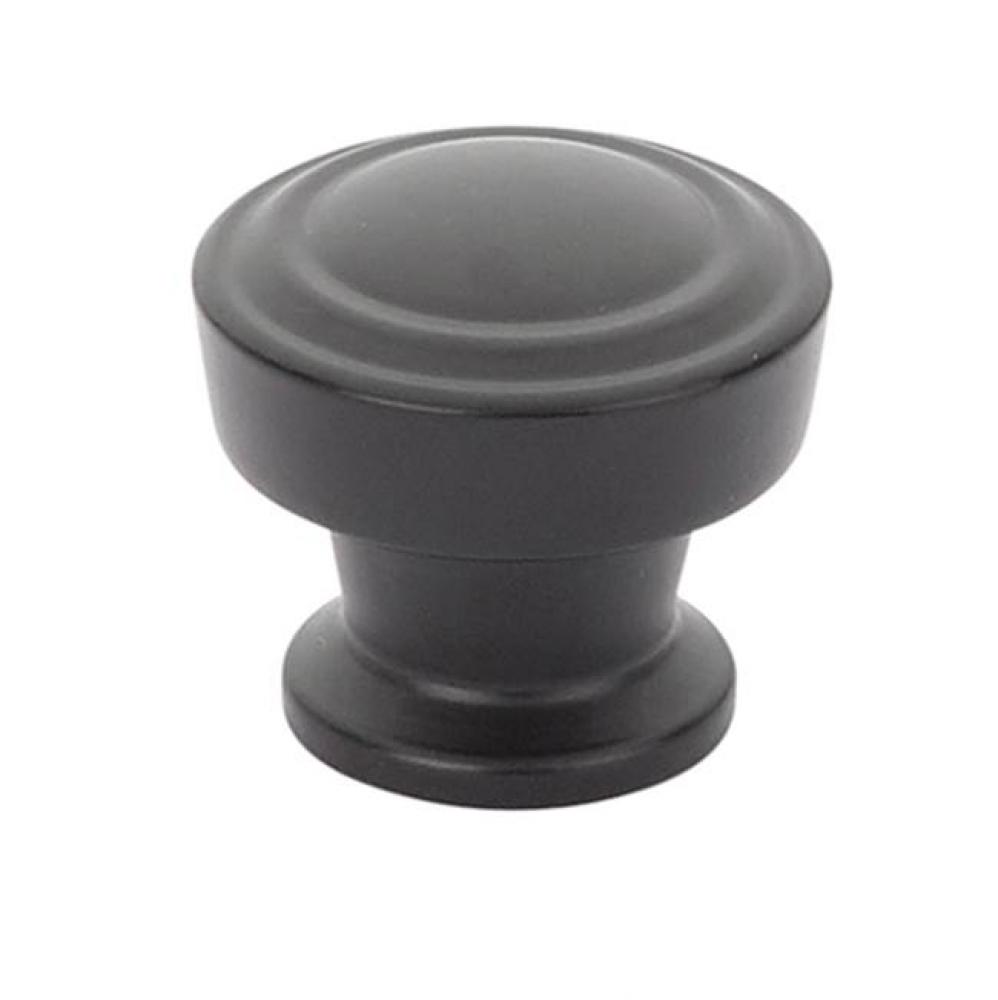 Knob, Round, Matte Black, 1-1/4&apos;&apos; dia