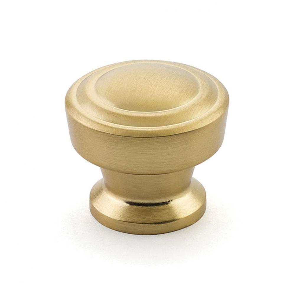 Knob, Round, Signature Satin Brass, 1-1/4&apos;&apos; dia