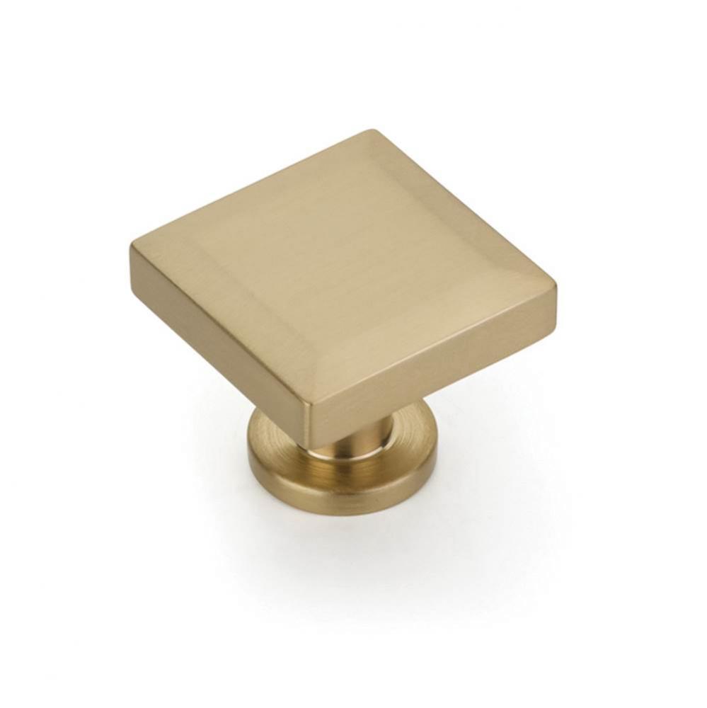 Square Knob, Signature Satin Brass, 1-1/4&apos;&apos;