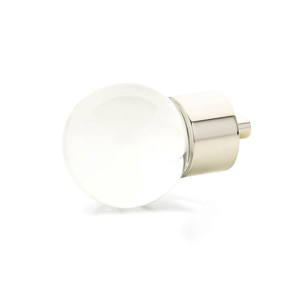 Globe Glass Knob, Polished Nickel, 1-3/8&apos;&apos; dia