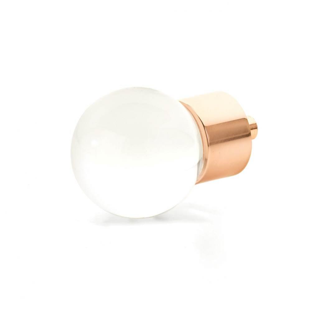 Globe Glass Knob, Polished Rose Gold, 1-3/8&apos;&apos; dia