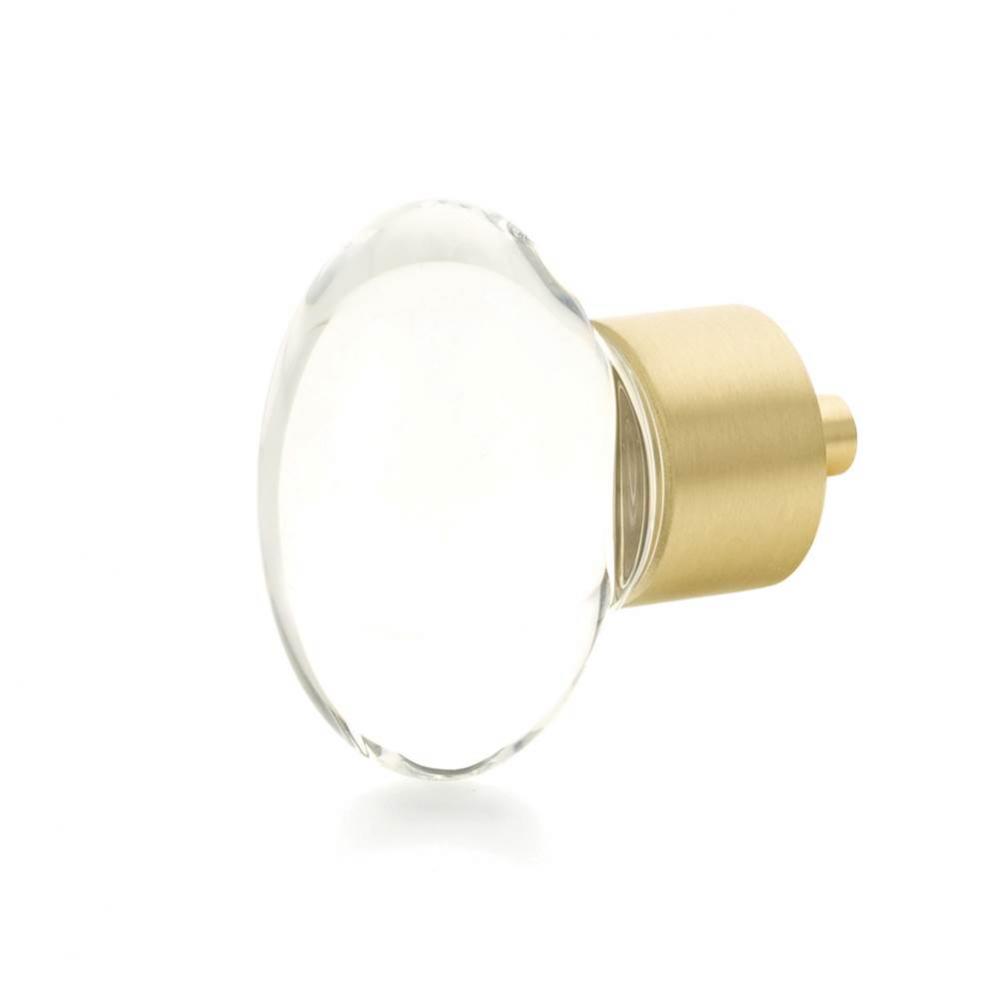 Oval Glass Knob, Satin Brass, 1-3/4&apos;&apos; dia