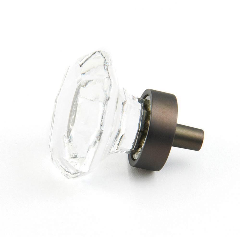 Knob, Octogonal Clear, Bronze 1-1/4 dia