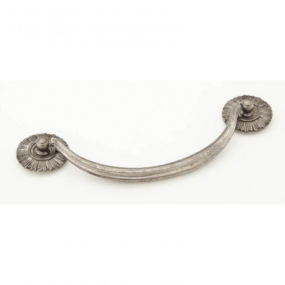 Bail Pull with rosettes, Silver Antique,  5-1/2&apos;&apos; cc