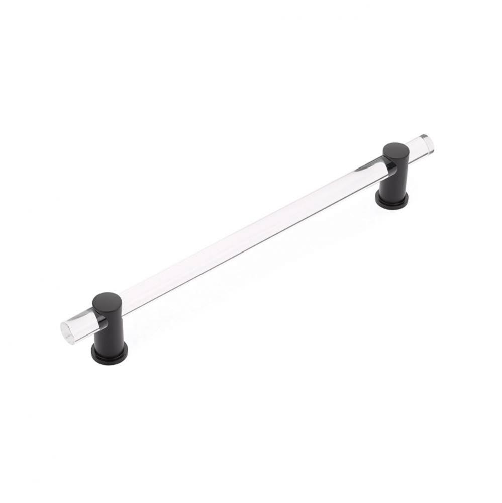 Concealed Surface, Appliance Pull, NON-Adjustable Clear Acrylic, Matte Black, 12&apos;&apos; cc