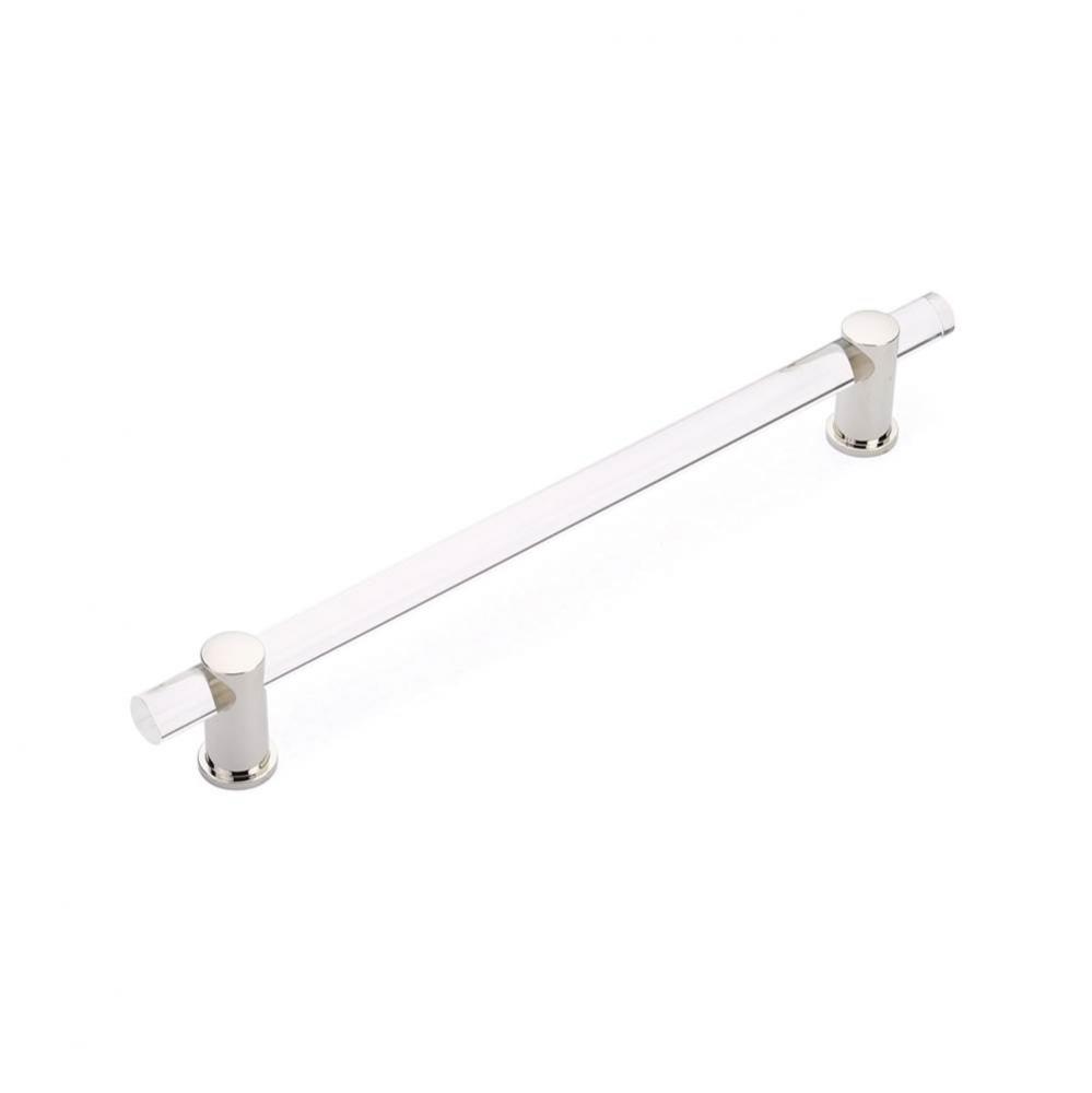 Appliance Pull clear acrylic, Polished Nickel, 12&apos;&apos; cc