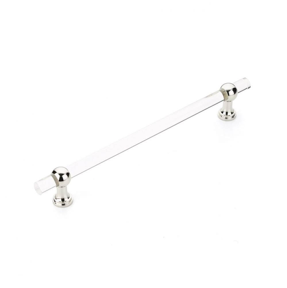 Back to Back, Appliance Pull, NON-Adjustable Clear Acrylic, Polished Nickel, 12&apos;&apos; cc